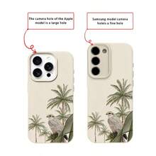 Ốp lưng điện thoại phong cách Trung Đông, chất liệu TPU, thời trang, họa tiết cây dừa tươi mát và chim thanh lịch, tương thích với iPhone 17 Pro Max/17/16 Pro Max/15/13/12/11, S20 FE/A15/S24/A55, Note 11/12/13 Pro, bảo vệ toàn diện chống rơi vỡ, mềm mại, quà tặng mùa xuân và sinh nhật, phiên bản quốc tế, không phải phiên bản nội địa. - trắng - Xem 7