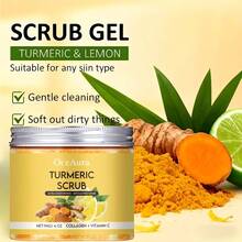 114g Turmeric Lemon Body Scrub, Containing Turmeric Root, Lemon Fruit, And Collagen, Helps Skin Look Radiant, Gently Exfoliates And Smoothens Skin, Daily Body Skin Care - AHA - View 7