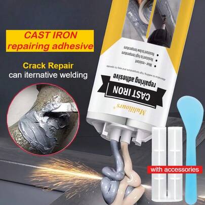muliliours High Strength Metal Repair Glue, CAST IRON Repairing Adhesive, Strong Cold Welding Glue For Durable Iron Bonding, Plastic Repair Casting Adhesive Heat Resistance Glue Sealant, All-Purpose Repair Super Glue For Factory, Metal Bonding Gel For Iron, Car Repairs, DIY