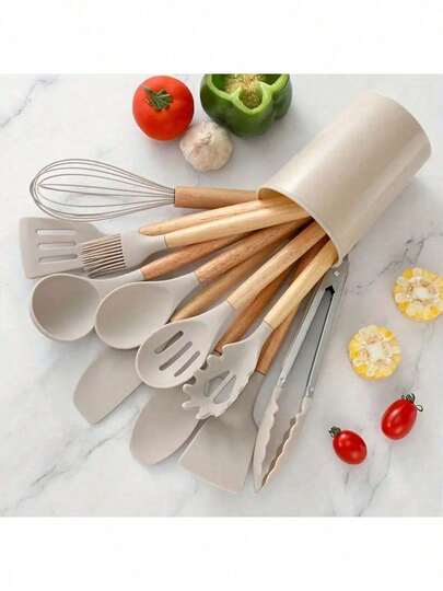 Silicone Non-Stick Cookware, Silicone Whisk, Heat-Resistant Silicone Kitchen Utensils
