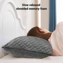 Pillows Queen Size Set Of 2, Shredded Memory Foam Pillows, Cooling Foam Pillow For Sleeping, Soft Bed Pillow Queen Size With Adjustable Foam For Side, Back And Stomach Sleepers, Grey - GreyQueenPackof2 - View 1