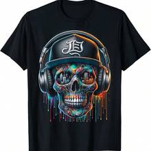 Dping Paint Skull Wo XS - 6XL Graphic T-Shirt - 藍色 - 查看 1