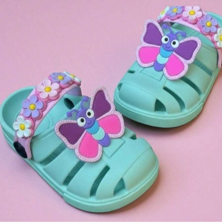 Sandalia infantil menina flor confortavel menina - Verde Menta - Visão 1