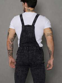 Men's Gray Graphite Denim Jumpsuit (Overalls) - Graphite - View 3