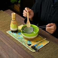 1pc/5pcs Japanese Style Matcha Bowl Ceramic Matcha Whisk Set, Bamboo Matcha Brush, Matcha Ceremony Gift Box - Multicolor - View 4