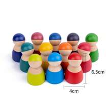 Wooden Rainbow Building Blocks For Children, Early Education Stacking Blocks Toy, Open-Ended Thinking And Logic Training Toy, Creative Stacking Toy, Children's Intellectual Development Toy - Multicolor - View 7