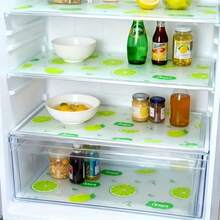 1片/4片装防水冰箱垫 - 防潮、防滑、可水洗、可重复使用，采用EVA材质，新颖的柠檬图案。适用于冰箱和厨房装饰，可用作冰箱垫、抽屉垫、鞋柜垫和橱柜垫。 - 無色 - 查看 6