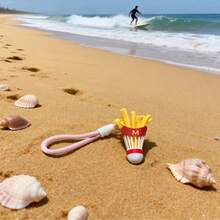 3D打印薯条和羽毛球背包挂件，ins风包包挂饰，麦当劳礼物，节日，新年礼物 - 彩色 - 查看 15