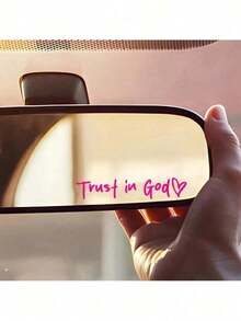 Trust In God Mirror Stickers - Inspirational Christian Decals With Heart Designs, Self-Adhesive Shiny Religious Decor For Church, Home & Office (Teacher/Student Gift) - White - View 5