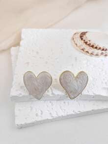 1 Par de Brincos de Botão Femininos, Brincos de Botão Femininos em Aço Inoxidável à Prova d'Água Resistentes ao Desbotamento Hipoalergênicos/Brincos, Joias Femininas de Luxo Minimalistas Vintage Francesas, Acessórios de Verão Trevo de Quatro Folhas Coração Quadrado Geométrico Assimétrico Folha de Planta Floral Tulipa Padrão de Mármore Gota de Óleo Esmalte Patchwork de Cores Brincos Femininos, Uso Diário Trabalho Escritório - muitos - Visão 24