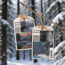 Giấy thủ công chủ đề phong cảnh mùa đông, 24 tờ/hộp, giấy trang trí DIY cổ điển không dính, quà tặng ngày lễ, đồ dùng làm tranh ghép thủ công, văn phòng phẩm sáng tạo cho sổ lưu niệm và trường học. - 4. Băng và tuyết ở vùng núi cao - Xem 10