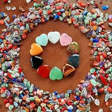 10pcs Natural & Artificial Heart-Shaped Stones, Diverse Materials, Suitable For Thumb Stones, Decorations & Additions, Rich Colors, Smooth Texture - Multicolor - View 2