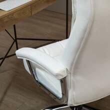 Ergonomic Office Chair In Faux Leather, Swivel And Rocker, Height Adjustable, White. - White - View 7