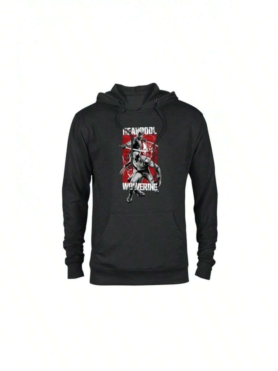Core Basic Sweatshirtnew England Patriots&Patriots&Seahawks&&Essentials Hoodie&Hoodies For WomenStudios Deadpool & Wolverine In Black White Red Movie - Pullover Hoodie For Adults Men & Women's Go-To Fleece Hoodie - màu đen - Xem 1