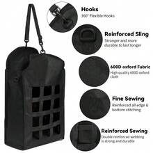 PSKOOK Sac à lent de haute qualité en tissu Oxford pour chevaux, chèvres, moutons et ânes, avec un design de filet à à l'avant, facile à remplir et à accrocher, grande ouverture - Multicolore - Voir 2