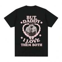 Men's Heated Rivalry Pattern Cotton T-Shirt, Valentines Gifts, Heated Rivalry, Mardi Gras, Heated Rivalry Hockey But Daddy I Love Them Both Shirt 2026 NEW Cotton Comfortable TEE Casual High Quality Round Neck Soft Tees Regular Fit, Breathable Material, Long-Lasting Wear, Exhibition Clothing Perfect Holiday Gift For Men And Women, Streetwear Short Sleeve Round Neck Top Must-Have For Fashion Enthusiasts, Essential Shirt For Fans, Benito Bowl Outfit, Gift For Benito Bowl Fans - 黑色 - 查看 1