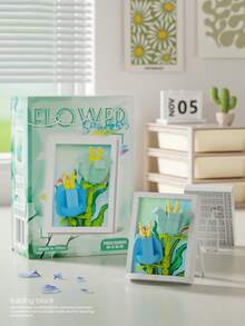 100-300-elementowe klocki do budowania ramek na zdjęcia w kształcie kwiatów (fioletowa bańka, tulipan, storczyk, słonecznik, róża, piwonia...), prezent urodzinowy DIY, klocki, puzzle i akcesoria do kolaży, żywe kolory, wykwintny design, warstwowe, żywe kolory, realistyczne kształty, odpowiednie do wystroju wnętrz/artykułów biurowych/wymiany prezentów (Boże Narodzenie, Dzień Matki, Walentynki), ekspozycji sklepowej/kolekcji dzieł sztuki - Wielokolorowe - Zobacz 9