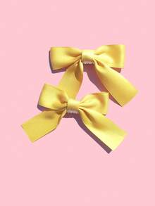 2个宠物蝴蝶结发夹，可爱猫狗侧夹顶夹发饰 - 薑色 - 查看 4