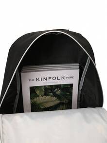 Kids' Fashion Backpack & Lunch Bag Set, Race Car Design, Classic Art Illustration, Adjustable Padded Shoulder Straps, Zipper Closure, Reusable Lunch Box, Suitable For Boys - Black - View 3