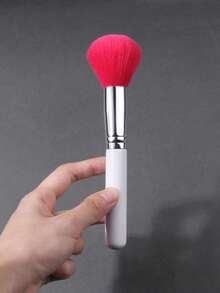 1支白色弧形散粉刷，可作修容刷、高光刷、腮红刷，大号圆形化妆刷，软毛化妆刷 - 白色 - 查看 6