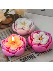 New Flower Candle Silicone Mold DIY Aromatherapy Plaster 3D Flower Diffuser Stone Handmade Soap - A-White - View 5