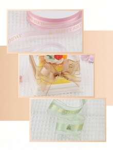 1卷金色箔纸“生日快乐”婴儿派对丝带 - 优质透明网状丝带，适用于尿布蛋糕、花束、性别揭晓派对和婴儿房装饰 - 彩色 - 查看 9