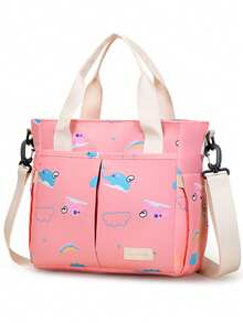 1个可爱宠物印花轻便尼龙手提包，多隔层拉链设计，适合妈妈和学生，四季皆宜 - 彩色 - 查看 7