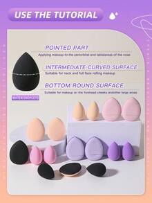 16PCS Makeup Tools Set Including:8PCS Mini Makeup Sponges+8PCS Triangle Powder Puffs - Multicolor - View 5