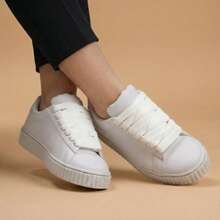 Kit 2 Pares de Tênis Feminino Casual Versátil Confortável e Elegante Para Qualquer Ocasião - Branco + Branco - Visão 5
