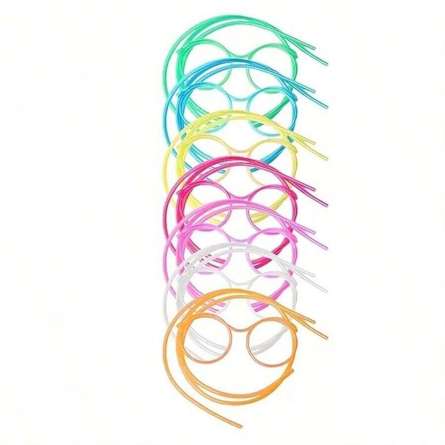 1个柔性吸管杯装饰配件，生日派对用品的理想礼物 - 無色 - 查看 1