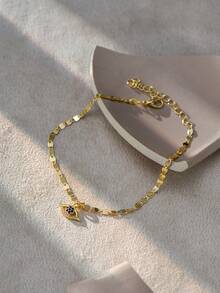 Tkool 1pc Classic Design With Exquisite Devil's Eye Pendant Anklet For Women - Yellow Gold - View 4