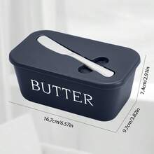 1 Set Plastic Butter Dish With Stainless Steel Butter Knife, Cheese Box, Food Storage Container - Multicolor - View 10