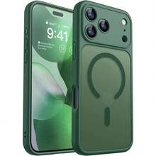 Magnetic For IPhone 17 Pro Max Case(6.9"), Upgraded [Full Camera Protection] [Compatible With Magsafe] [Translucent Matte] Shockproof Protective Phone Case, Orange - Deep Green - View 9