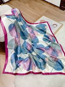 Elegant Women's Printed Satin Scarf 90x90 Large For Hair - L33/Rojo - Ver 7