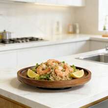 8-Inch Round Multifunctional Wooden Tray, Rotating Wooden Spice Rack, Suitable For Holidays, New Year, Spring Festival - Khaki - View 8