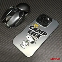 Miniso Peanuts Snoopy Phone Case Scouts Camp Life Outdoor Design Suitable For IPhone 17/17 Pro/17 Pro Max/17 Air/16/15/14/13/12/11/X Series Iphone 17 Pro Max Case Iphone 17 Pro Case Iphone 17 Case Stocking Stuffers The Girlfriend The Chosen Early Fall Fashion - 粉色 - 查看 4