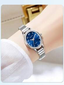 LIGE 时尚女士石英表，不锈钢表带，防水，适合日常佩戴，精致小巧的表盘，可调节表带 - 銀色 - 查看 8