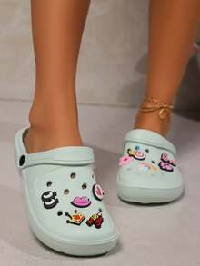 Nuevas sandalias casuales para mujer para primavera y verano, accesorios lindos hechos a mano, zuecos, zapatillas multicolor de verano opcionales, transpirables y cómodas con suela blanda, esenciales para la playa y vacaciones al aire libre, adecuadas para todas las estaciones - Verde - Ver 5