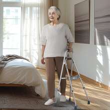 Folding Hemi Walker, One Arm Folding Walker For Seniors With 6-Level Adjustable Height, Lightweight Aluminum | Side One-Hand Style Mobility Aid For Elderly Handicapped Disabled, Up To 350LBS - Silver - View 9