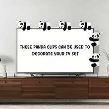 12pcs Panda Shaped Clips, Panda Design Curtain Clips, Memo Clips, Photo Clips; Cute Panda; Home Decor, Potted Plants And DIY Crafts; Chinese Style Souvenir - Multicolor - View 7