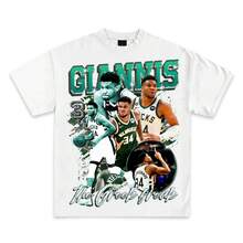 Giannis Greek Freak Icon Edition Graphic T-Shirts _ Premium Quality Heavyweight Basketball Shirt For Adults & Kids - 白色 - 查看 1