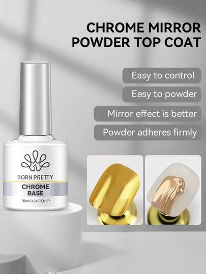  BORN PRETTY 10ml Chrome Base Varnish Semi Permanent Soak Off UV LED Nail Gel Polish Paint Varnish Nail Art Suitable For And Salon Use