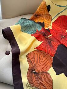 Elegant Women's Printed Satin Scarf 90x90 Large For Hair - L34/amarelo - Xem 8