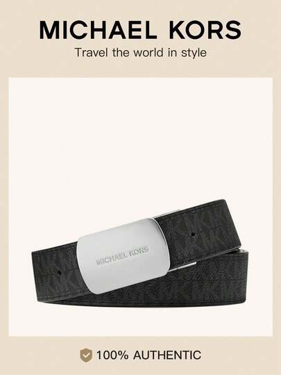 Michael Kors Men's Belt Buckle Belts for Men Adjustable for Dress Jeans Comfort Trim to Fit