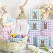 5pcs/10pcs/30pcs Easter Plaid Rabbit Window Bread Box, 4*4*2.5in Cookie Box With Window, For Cake, Pastry, Chocolate, Cookies, Party, Birthday Party, Easter Holiday Party, Gathering Gift Packaging Box, Tart Packaging Box - View 8
