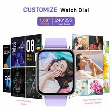 Smart Watch, Fitness Tracker Watch For Men Women, 1.69'' Touch Smartwatch Fitness Watch With Heart Rate Monitor/Pedometer/Sleep Monitor, 25 Sports Waterproof Activity Tracker For Android Molocy Visit The Uaue Store - 紫色 - 查看 7