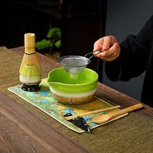 1pc/5pcs Japanese Style Matcha Bowl Ceramic Matcha Whisk Set, Bamboo Matcha Brush, Matcha Ceremony Gift Box - Multicolor - View 2