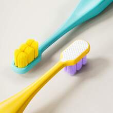 4pcs High Density Soft Bristle Toothbrushes, Suitable For Adults, Couples, Sensitive Gums, Home & Travel Use - Multicolor - View 7