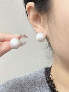 3对优雅时尚的简约仿珍珠耳环，适合女性日常及节日佩戴 - 三件套-B款 - 查看 5