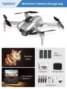 AXNEN 2026升级版M6无刷无人机，配备电子可调光流双摄像头、4.3英寸FPV发射器遥控器、智能避障、一键翻转、拍照/录像、光流悬停、LED机臂——任何节日的完美礼物 - 彩色 - 查看 18